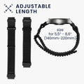 kwmobile Armband kompatibel mit Garmin Instinct 2S / Fenix 8S / Fenix 7S / Fenix 6S - Nylon Fitnesstracker Sportarmband Band in Schwarz - Innenmaße von Schwarz
