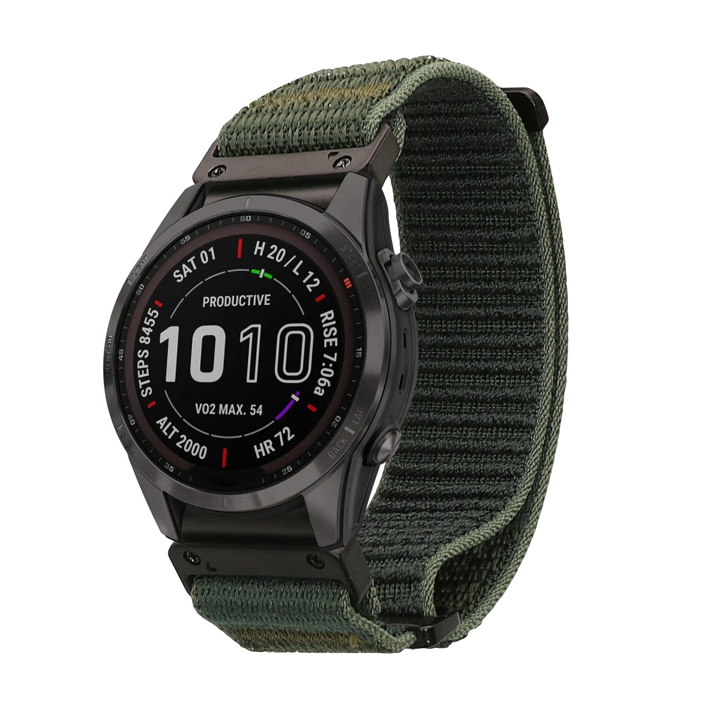kwmobile Armband kompatibel mit Garmin Instinct 2S / Fenix 8S / Fenix 7S / Fenix 6S - Nylon Fitnesstracker Sportarmband Band in Dunkelgrün - Innenmaße von Dunkelgrün