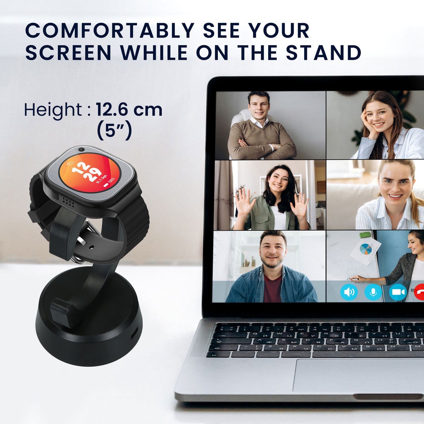 kwmobile USB Ladegerät kompatibel mit Xplora X6 Play / X6 Pro - USB Kabel Charger Stand - Smart Watch Ladestation - Ladekabel mit Standfunktion