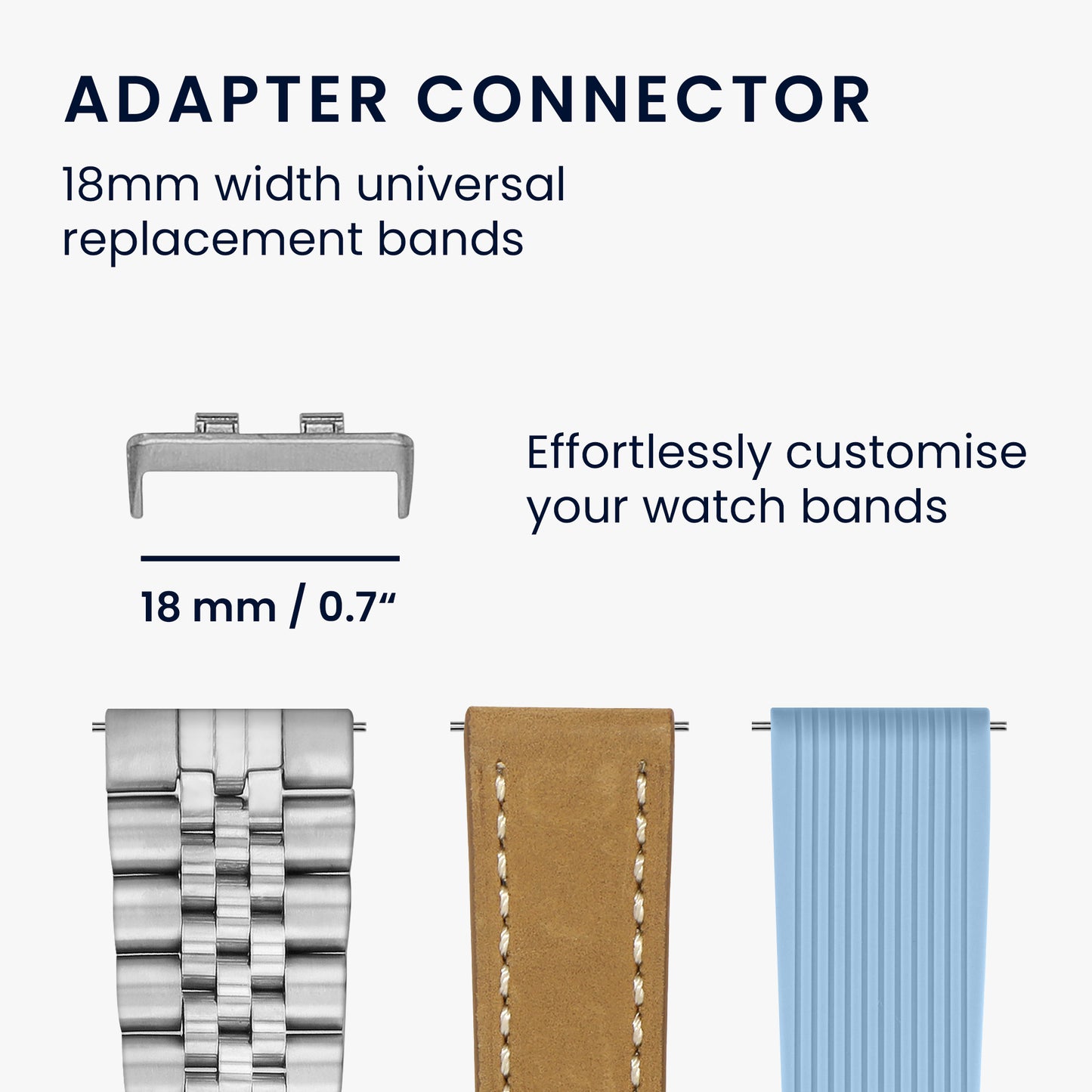 kwmobile 4x Metall Adapter mit 18mm Bandbreite kompatibel mit Huawei Band 11 / Band 11 Pro Uhrenarmband - Smartwatch Armband Anschlussadapter Set aus Metall Silber  [dsg01]