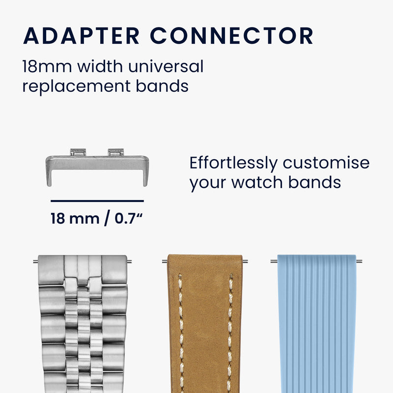 kwmobile 4x Metall Adapter mit 18mm Bandbreite kompatibel mit Huawei Band 11 / Band 11 Pro Uhrenarmband - Smartwatch Armband Anschlussadapter Set aus Metall Silber  [dsg01]