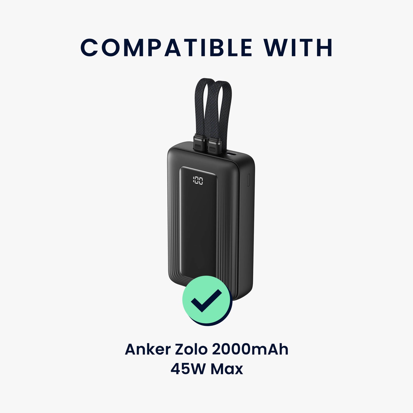 kwmobile Hülle für Anker Zolo 2000mAh 45W Max Case - Powerbank Hülle für unterwegs - Tasche für Power Bank