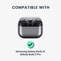 kwmobile Kunstleder Hülle für Samsung Galaxy Buds 3 / Galaxy Buds 3 Pro Case - Slim Cover mit Karabiner - Kopfhörer Tasche - Etui in Braun Braun