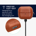 kwmobile Kunstleder Hülle für Samsung Galaxy Buds 3 / Galaxy Buds 3 Pro Case - Slim Cover mit Karabiner - Kopfhörer Tasche - Etui in Braun Braun