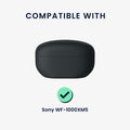 kwmobile Kunstleder Hülle für Sony WF-1000XM5 Case - Slim Cover mit Karabiner - Kopfhörer Tasche - Etui in Braun Braun