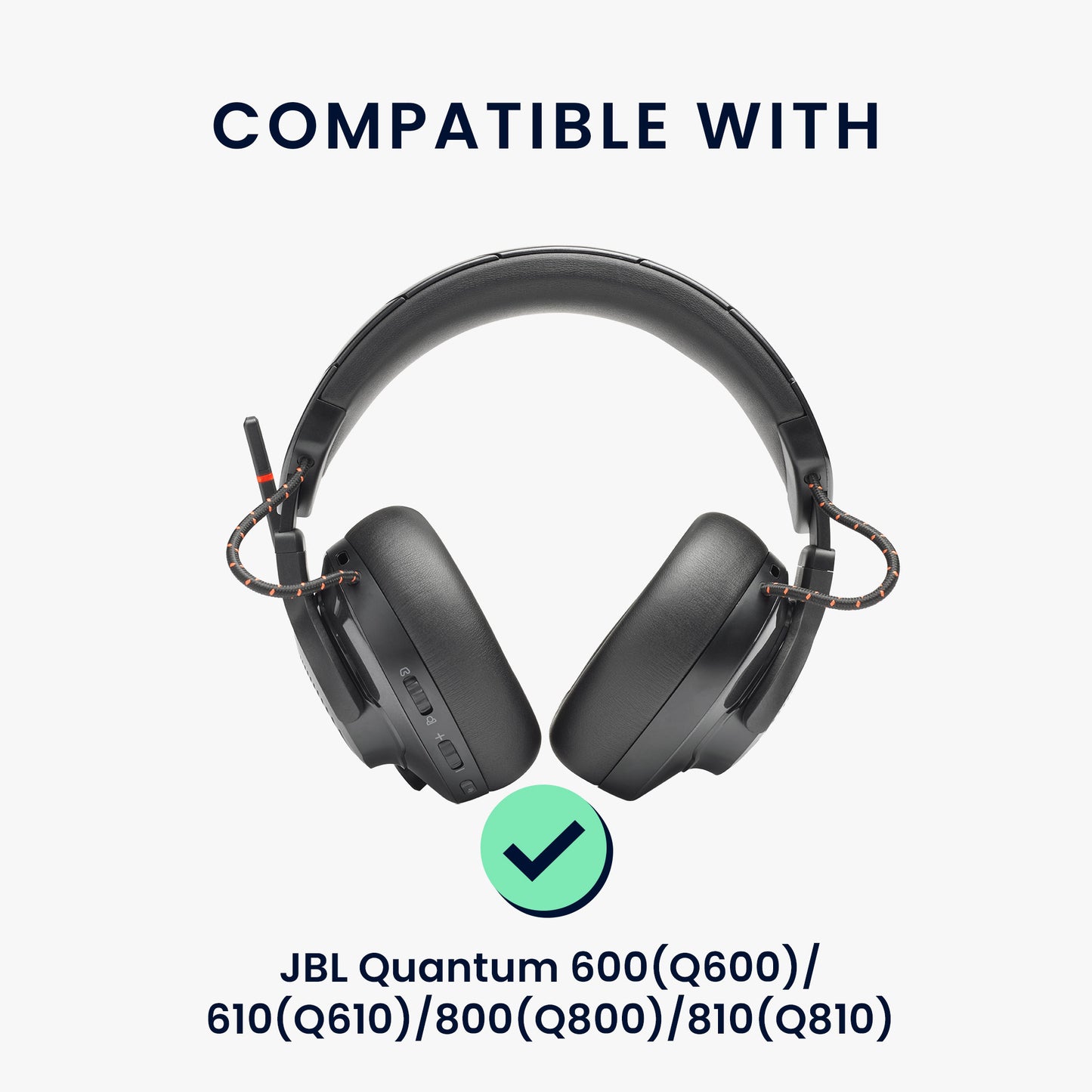 kwmobile Ersatz Bügelpolster kompatibel mit JBL Quantum 600 (Q600) / 610 (Q610) / 800 (Q800) / 810 (Q810) - Kopfbügelpolster aus Kunstleder - Kopfhörer Ersatz Polster - Schwarz Schwarz