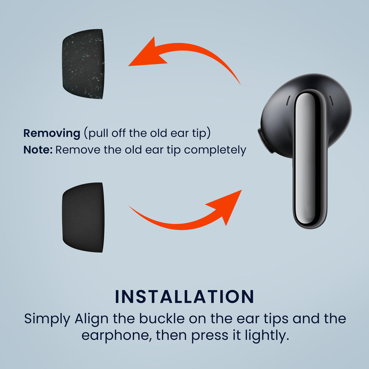 kwmobile 6x Silikonaufsätze für Xiaomi Redmi Buds 8 Pro - Ersatz Ohrstöpsel in 3 Größen - Ear Tips für In-Ear Kopfhörer - Zubehör Ersatzpolster in Schwarz Schwarz