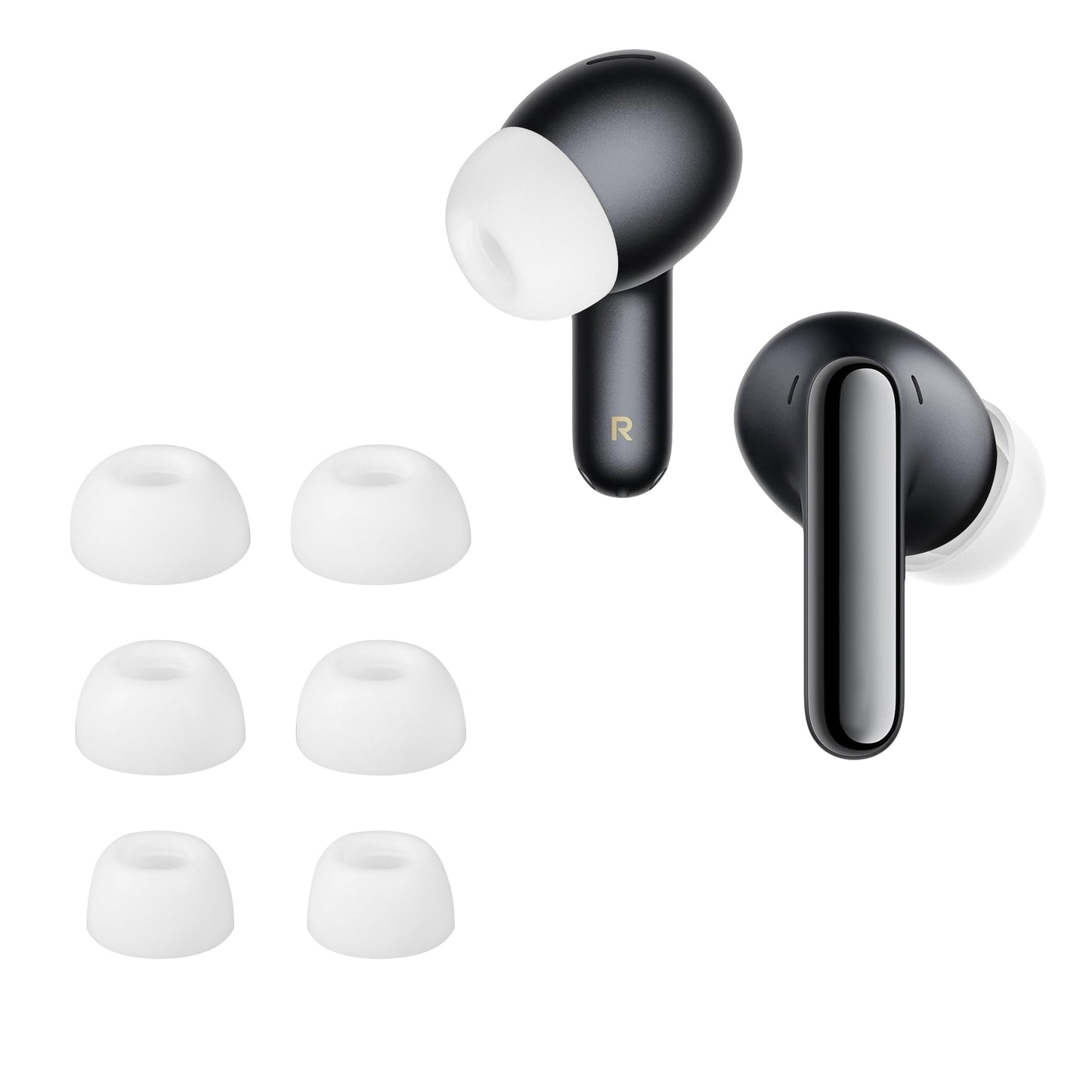 kwmobile 6x Silikonaufsätze für Xiaomi Redmi Buds 8 Pro - Ersatz Ohrstöpsel in 3 Größen - Ear Tips für In-Ear Kopfhörer - Zubehör Ersatzpolster in Weiß Weiß