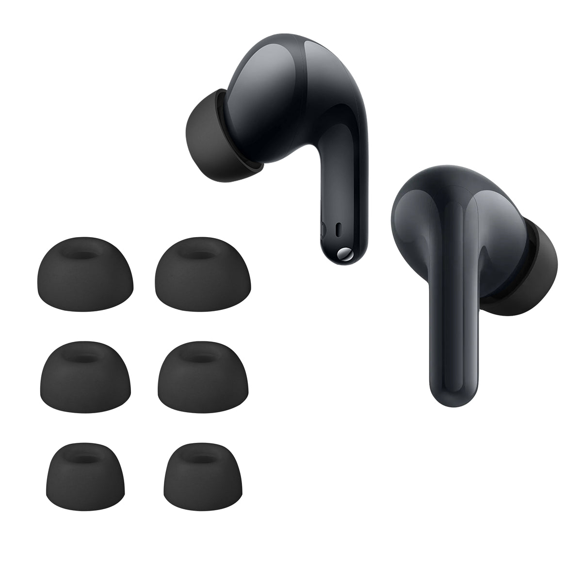 kwmobile 6x Silikonaufsätze für Xiaomi Redmi Buds 8 Lite - Ersatz Ohrstöpsel in 3 Größen - Ear Tips für In-Ear Kopfhörer - Zubehör Ersatzpolster in Schwarz Schwarz