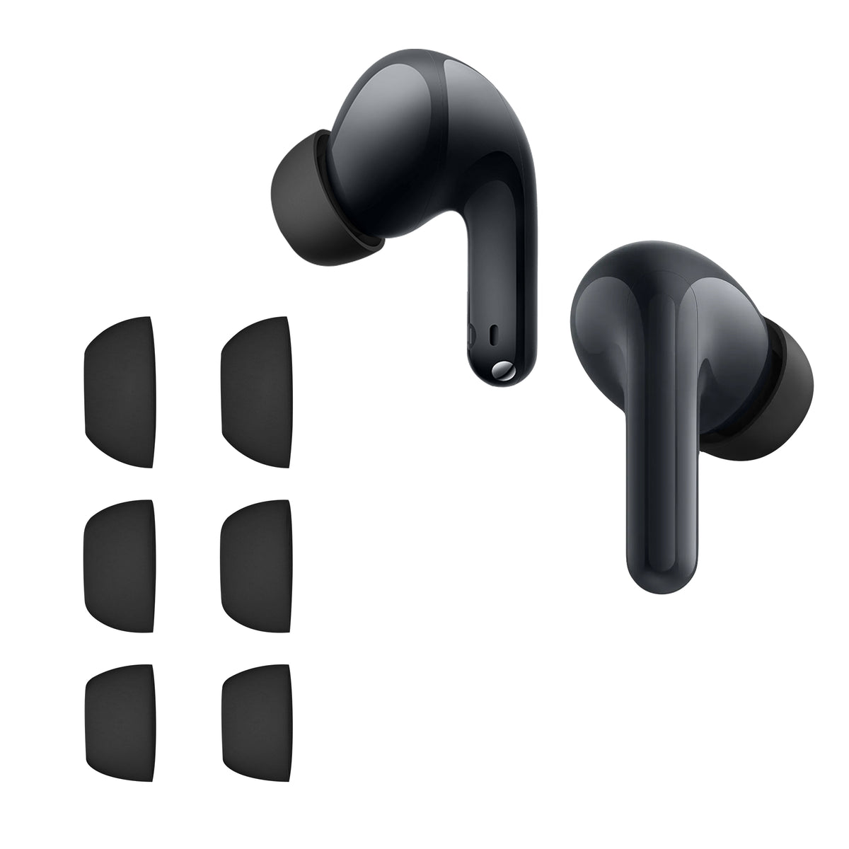 kwmobile 6x Silikonaufsätze für Xiaomi Redmi Buds 8 Lite - Ersatz Ohrstöpsel in 3 Größen - Ear Tips für In-Ear Kopfhörer - Zubehör Ersatzpolster in Schwarz Schwarz