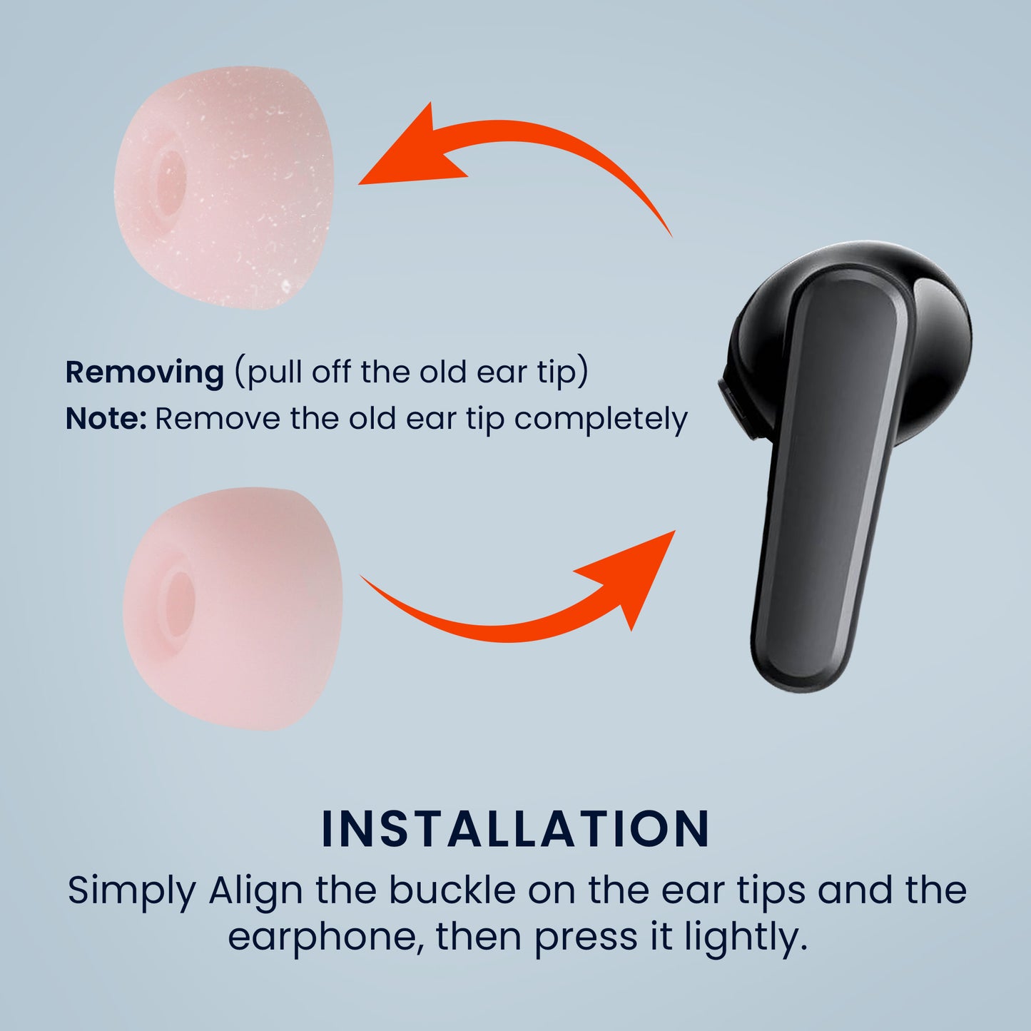 kwmobile 6x Silikonaufsätze für Anker Soundcore P20i - Ersatz Ohrstöpsel in 3 Größen - Ear Tips für In-Ear Kopfhörer - Zubehör Ersatzpolster in Altrosa Altrosa