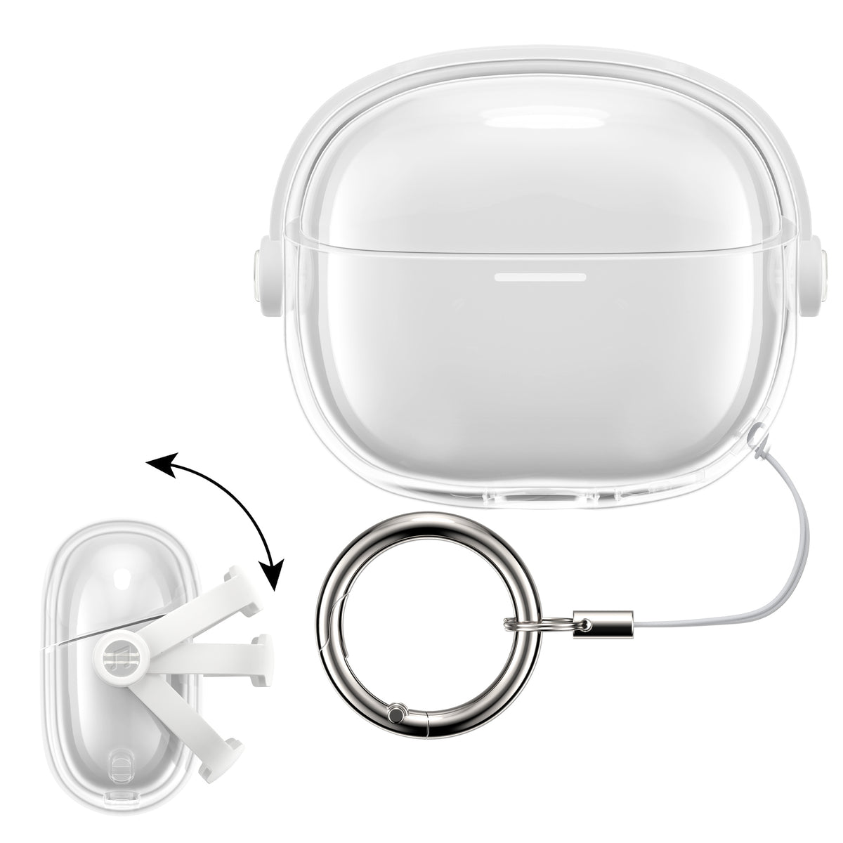 kwmobile transparentes Kopfhörer Case kompatibel mit Xiaomi Redmi Buds 8 Pro Hülle - Headphones TPU Cover mit Sicherheitsverschluss - Transparent Transparent