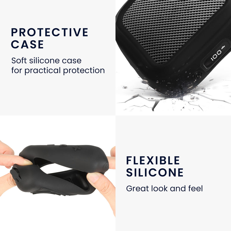 kwmobile Silikon Hülle für Anker Soundcore Boom GO 3i Hülle - Schutzhülle für Mini Speaker - Cover Bluetooth Lautsprecher - Case Schwarz Schwarz