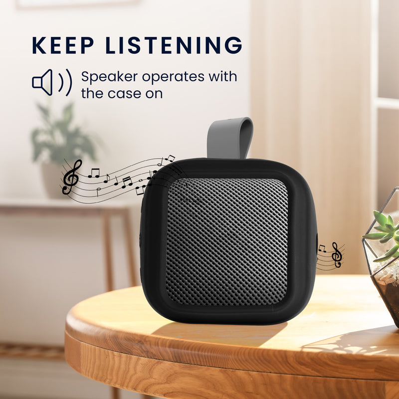 kwmobile Silikon Hülle für Anker Soundcore Boom GO 3i Hülle - Schutzhülle für Mini Speaker - Cover Bluetooth Lautsprecher - Case Schwarz Schwarz
