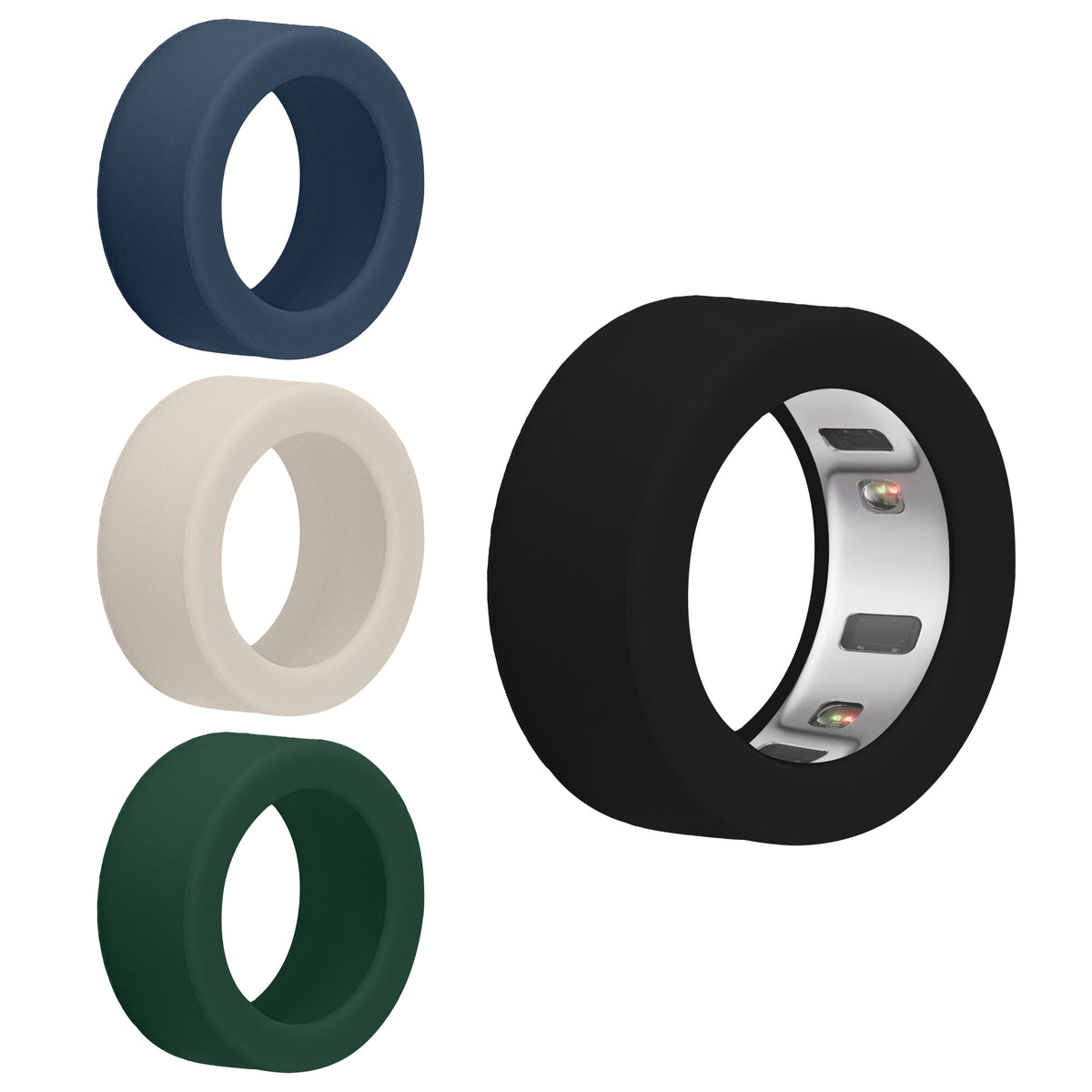 kwmobile 4x Smart Ring Protector kompatibel mit Oura Ring 4 M size 11 12 13 14 15 Hülle - Weiches Silikon Case - Schutzhülle in Mehrfarbig Mehrfarbig  [dsg01]