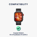 kwmobile Armband kompatibel mit Huawei Watch Fit 4 Pro / Watch Fit 4 / Fit 3 - Nylon Fitnesstracker Sportarmband Band in Schwarz - Innenmaße von Schwarz