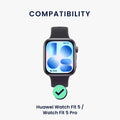 kwmobile Armband kompatibel mit Huawei Watch Fit 5 / Watch Fit 5 Pro - Nylon Fitnesstracker Sportarmband Band in Schwarz - Innenmaße von Schwarz