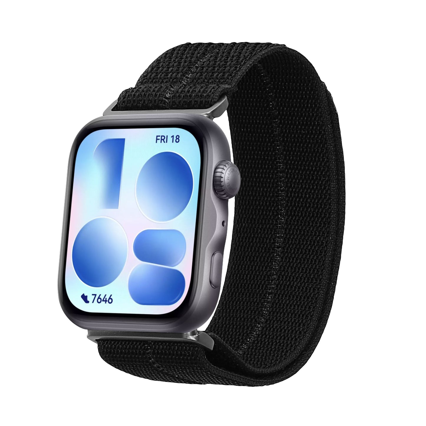 kwmobile Armband kompatibel mit Huawei Watch Fit 5 / Watch Fit 5 Pro - Nylon Fitnesstracker Sportarmband Band in Schwarz - Innenmaße von Schwarz