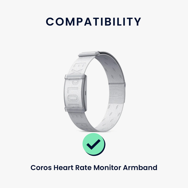 kwmobile Armband kompatibel mit COROS Heart Rate Monitor Armband - Nylon Fitnesstracker Sportarmband Band in Schwarz - Innenmaße von Schwarz