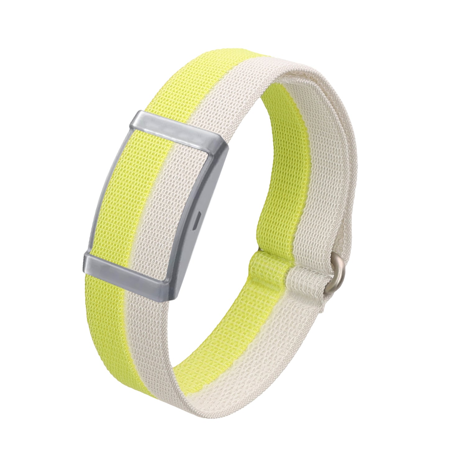 kwmobile Armband kompatibel mit COROS Heart Rate Monitor Armband - Nylon Fitnesstracker Sportarmband Band in Silber Gelb - Innenmaße von Silber