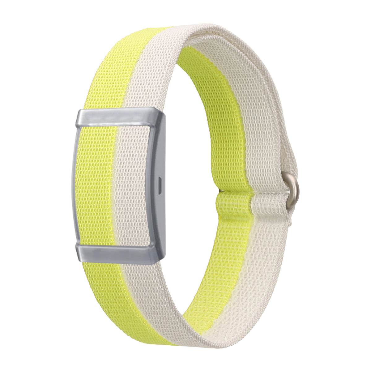 kwmobile Armband kompatibel mit COROS Heart Rate Monitor Armband - Nylon Fitnesstracker Sportarmband Band in Silber Gelb - Innenmaße von Silber