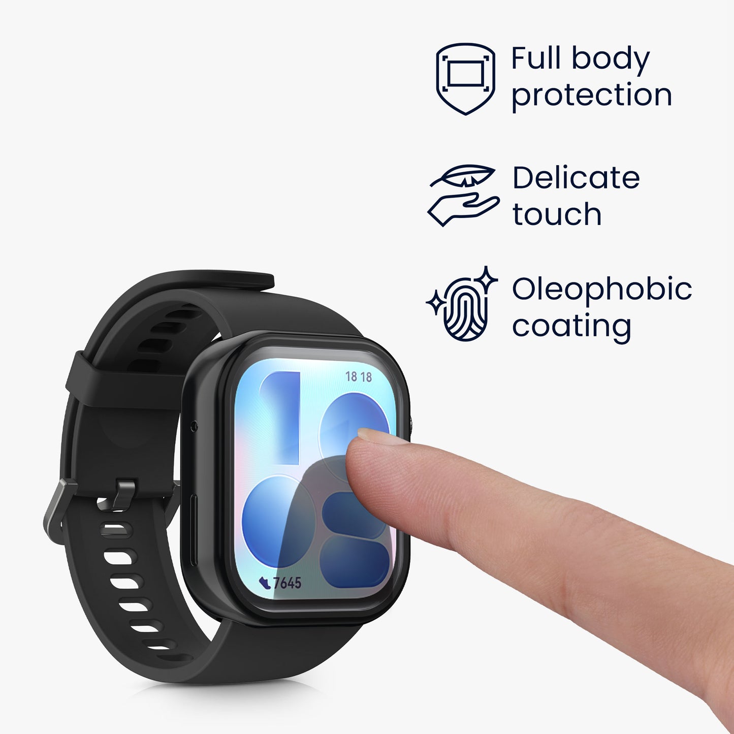kwmobile 2x Silikon Hülle für Huawei Watch FIT 5 Schutzhülle - Fullbody Display Cover Set aus Silikon - Silber Schwarz Silber  [dsg02]