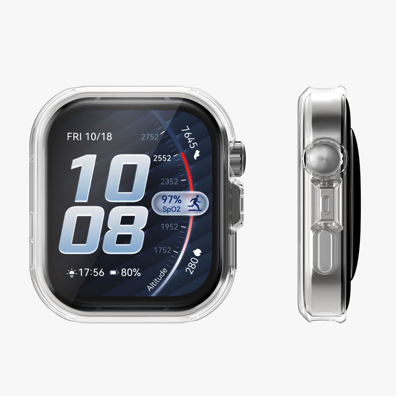 kwmobile 2x Silikon Hülle für Huawei Watch FIT 5 Pro Schutzhülle - Fullbody Display Cover Set aus Silikon - Schwarz Transparent Schwarz  [dsg01]