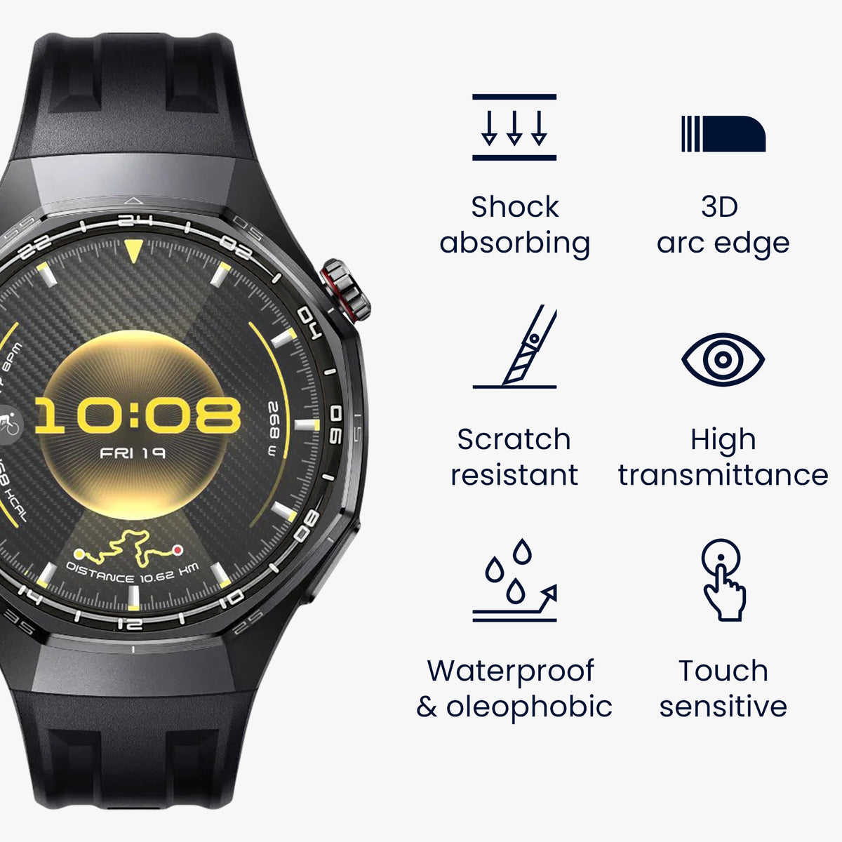 kwmobile 2x Transparente Displayschutzfolie kompatibel mit Huawei Watch GT6 Pro 46mm Folie - Schutzfolie für Fitness Tracker - robuster Displayschutz Transparent
