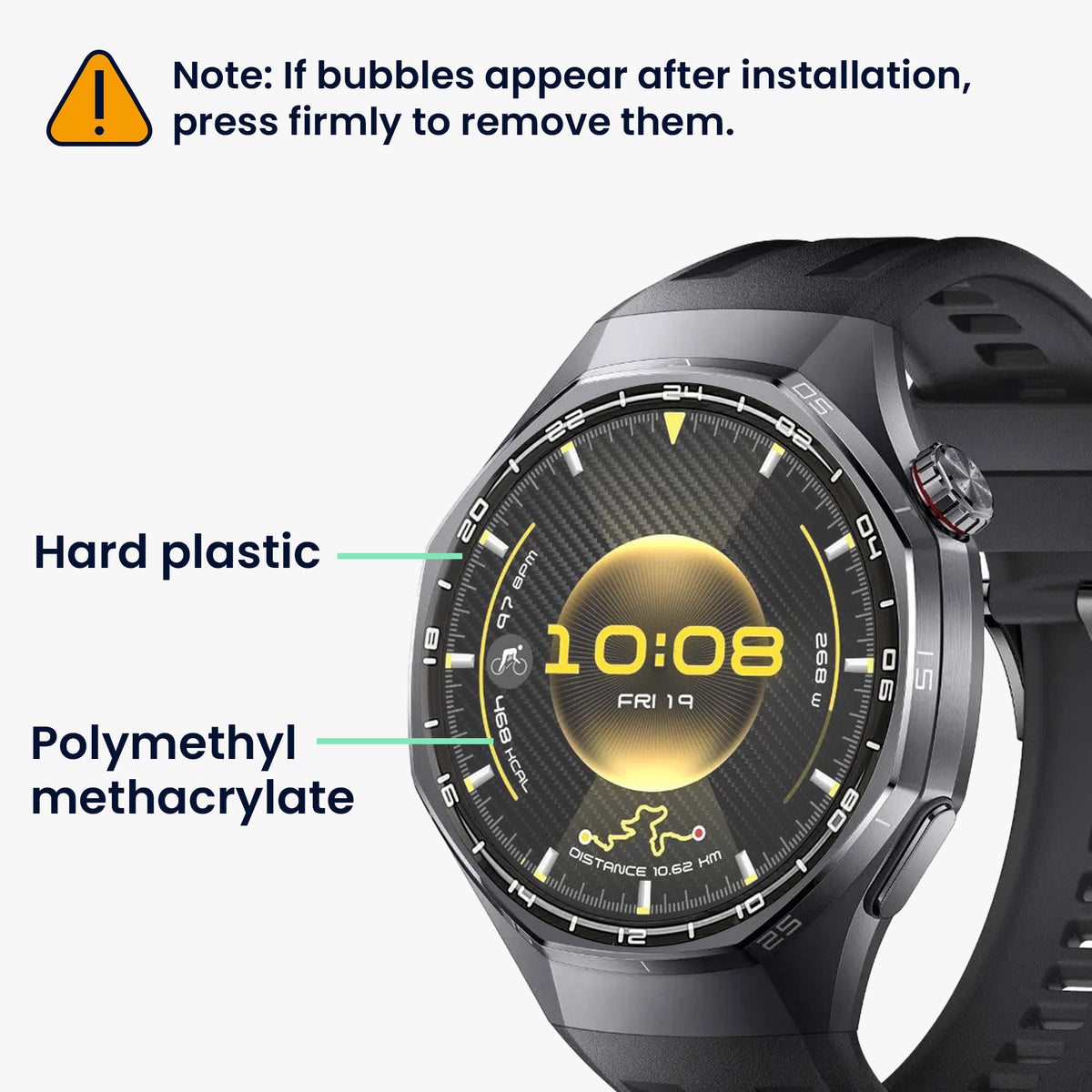 kwmobile 2x Transparente Displayschutzfolie kompatibel mit Huawei Watch GT6 Pro 46mm Folie - Schutzfolie für Fitness Tracker - robuster Displayschutz Transparent