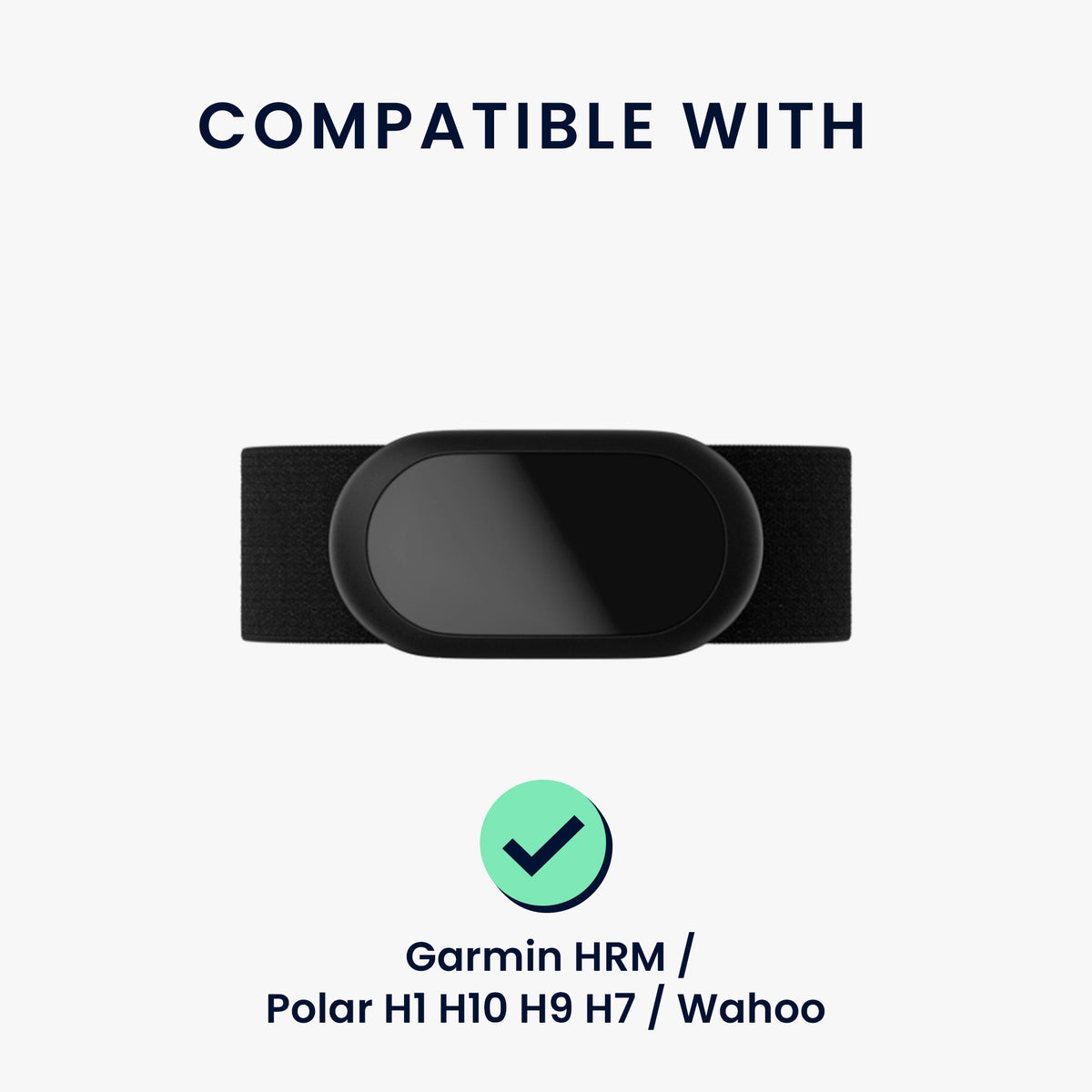 kwmobile Brust Pulsgurt für Garmin HRM / Polar H1 H10 H9 H7 / Wahoo Brustgurt Pulsmesser - Ersatz Herzfrequenzmesser Brustgurt - Pulsgurt für Brust aus Nylon - Schwarz Schwarz