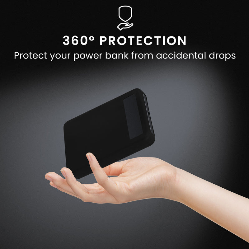 kwmobile Silikon Hülle für TORRAS MiniMag 10000mAh Case - Powerbank Hülle für unterwegs - Tasche für Power Bank - Schwarz Schwarz