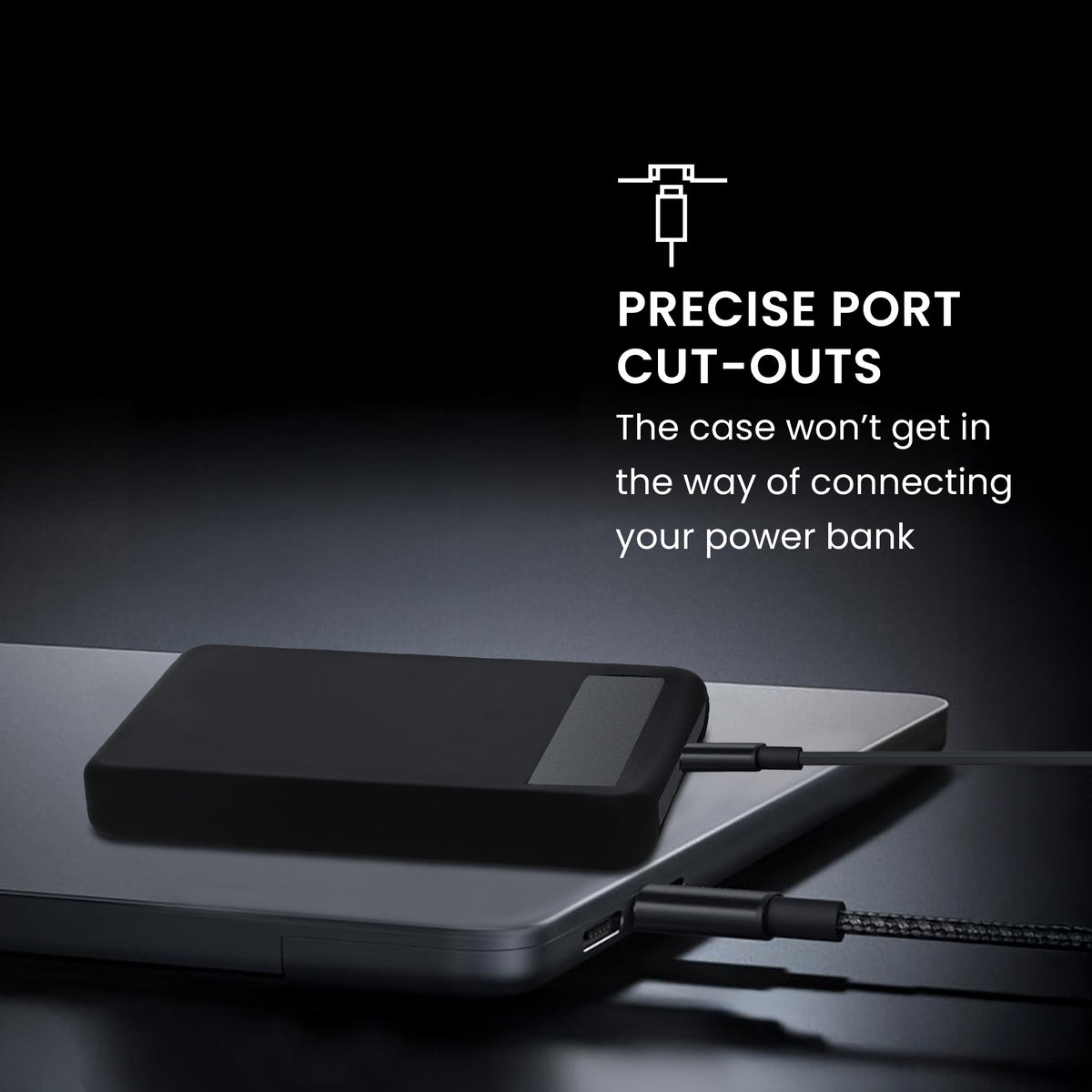 kwmobile Silikon Hülle für TORRAS MiniMag 10000mAh Case - Powerbank Hülle für unterwegs - Tasche für Power Bank - Schwarz Schwarz