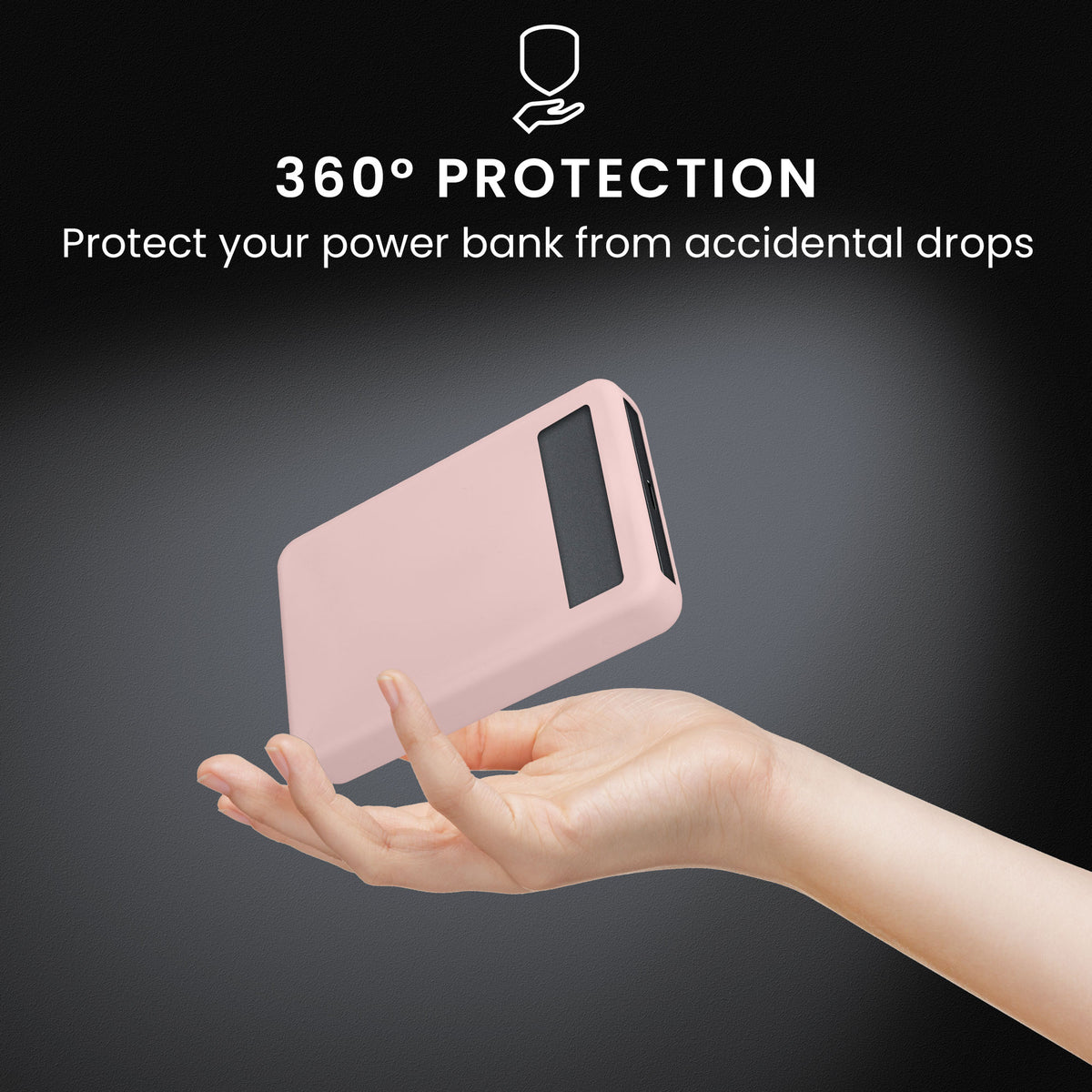 kwmobile Silikon Hülle für TORRAS MiniMag 10000mAh Case - Powerbank Hülle für unterwegs - Tasche für Power Bank - Altrosa Altrosa