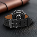 kwmobile Echtleder Uhrenarmband für Huawei Watch GT6 Pro 46mm Armband - Ersatzarmband für Fitnesstracker - Wechselarmband Smartwatch - Schwarz Schwarz