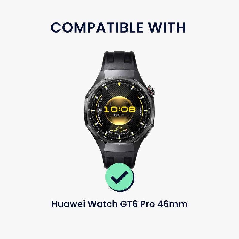 kwmobile Echtleder Uhrenarmband für Huawei Watch GT6 Pro 46mm Armband - Ersatzarmband für Fitnesstracker - Wechselarmband Smartwatch - Schwarz Schwarz