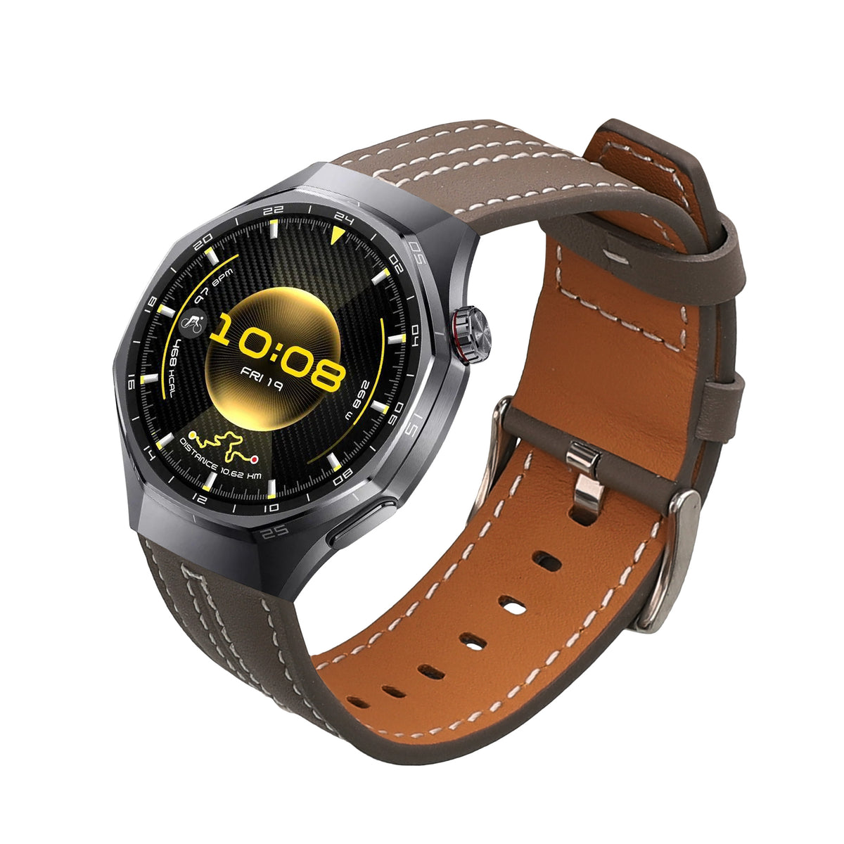 kwmobile Echtleder Uhrenarmband für Huawei Watch GT6 Pro 46mm Armband - Ersatzarmband für Fitnesstracker - Wechselarmband Smartwatch - Grau Grau