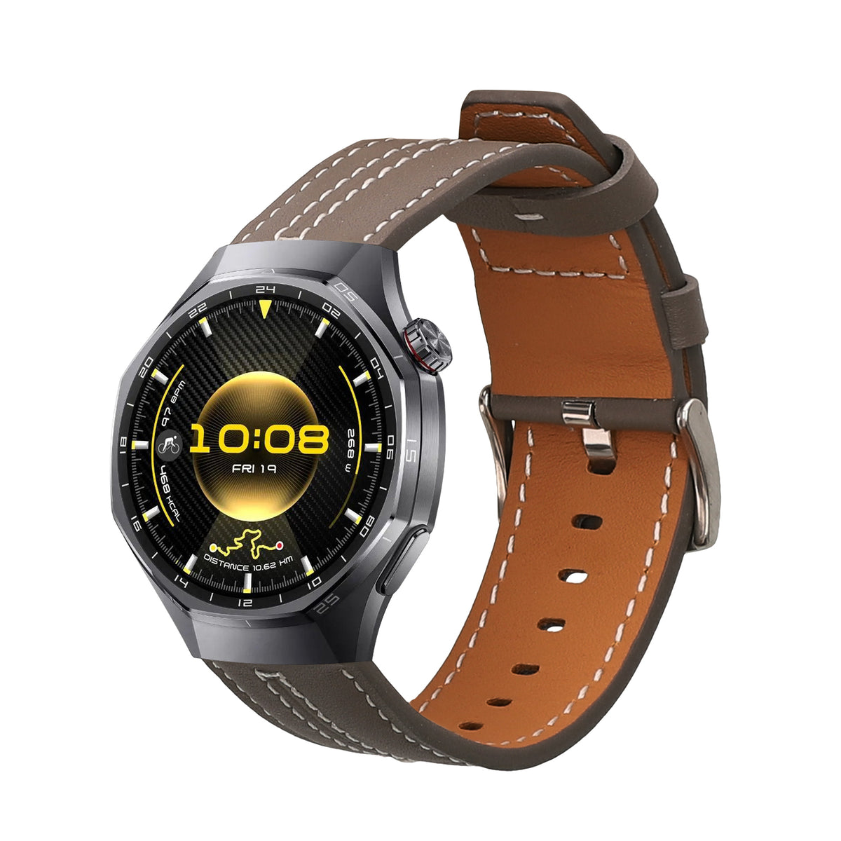 kwmobile Echtleder Uhrenarmband für Huawei Watch GT6 Pro 46mm Armband - Ersatzarmband für Fitnesstracker - Wechselarmband Smartwatch - Grau Grau
