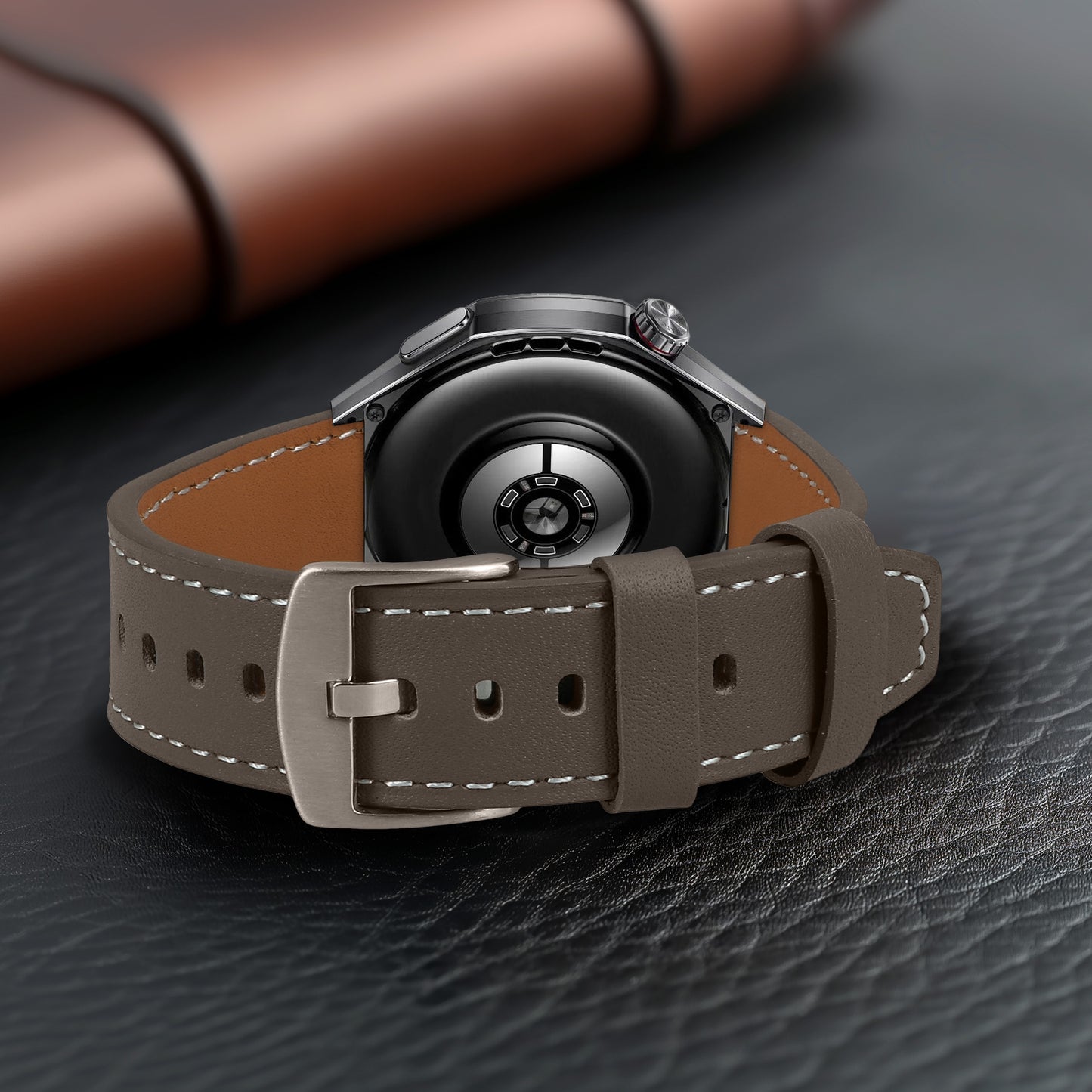 kwmobile Echtleder Uhrenarmband für Huawei Watch GT6 Pro 46mm Armband - Ersatzarmband für Fitnesstracker - Wechselarmband Smartwatch - Grau Grau