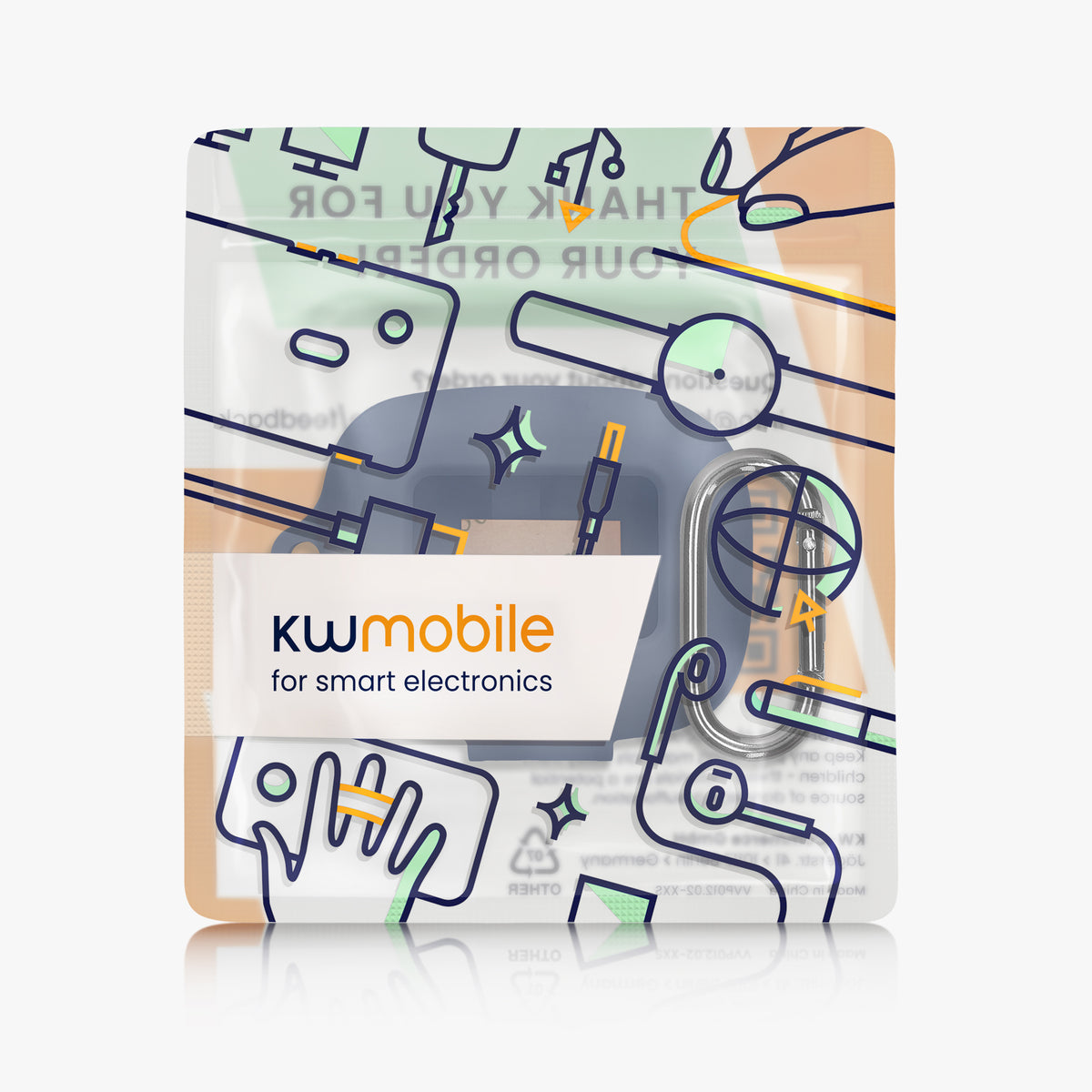kwmobile Schutzhülle für JBL Live Buds 4 / Beam 4 / Flex 4 Hülle - TPU Silikon Case für Kopfhörer Ladecase - stoßfestes Cover mit Karabiner - Dunkelblau Dunkelblau