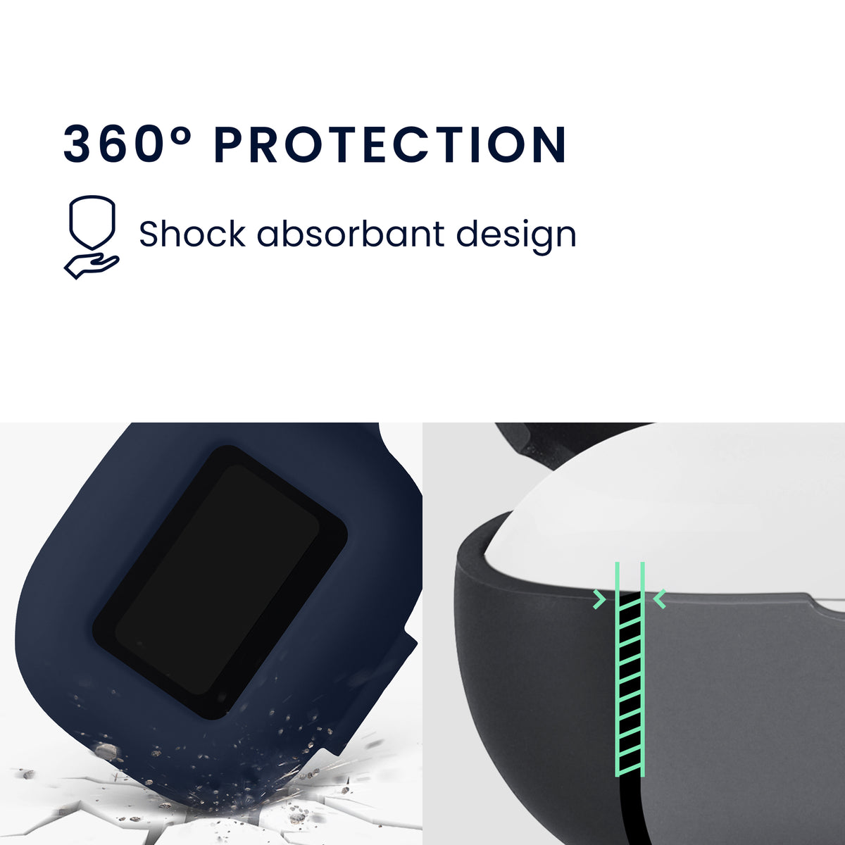 kwmobile Schutzhülle für JBL Live Buds 4 / Beam 4 / Flex 4 Hülle - TPU Silikon Case für Kopfhörer Ladecase - stoßfestes Cover mit Karabiner - Dunkelblau Dunkelblau