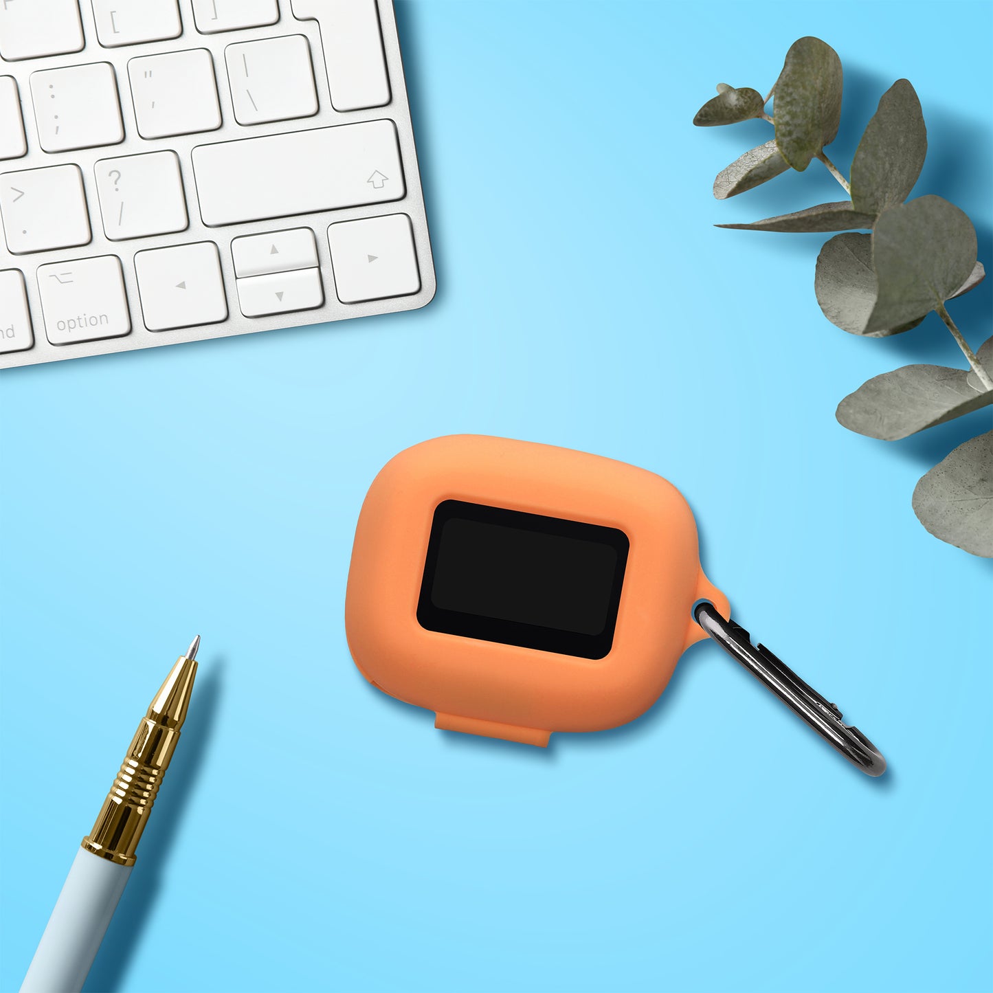 kwmobile Schutzhülle für JBL Live Buds 4 / Beam 4 / Flex 4 Hülle - TPU Silikon Case für Kopfhörer Ladecase - stoßfestes Cover mit Karabiner - Orange Orange