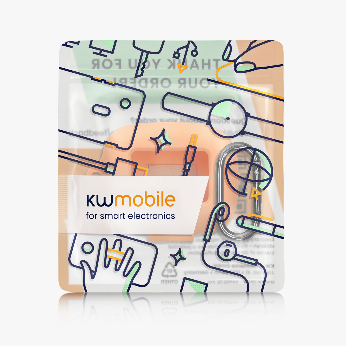 kwmobile Schutzhülle für JBL Live Buds 4 / Beam 4 / Flex 4 Hülle - TPU Silikon Case für Kopfhörer Ladecase - stoßfestes Cover mit Karabiner - Orange Orange