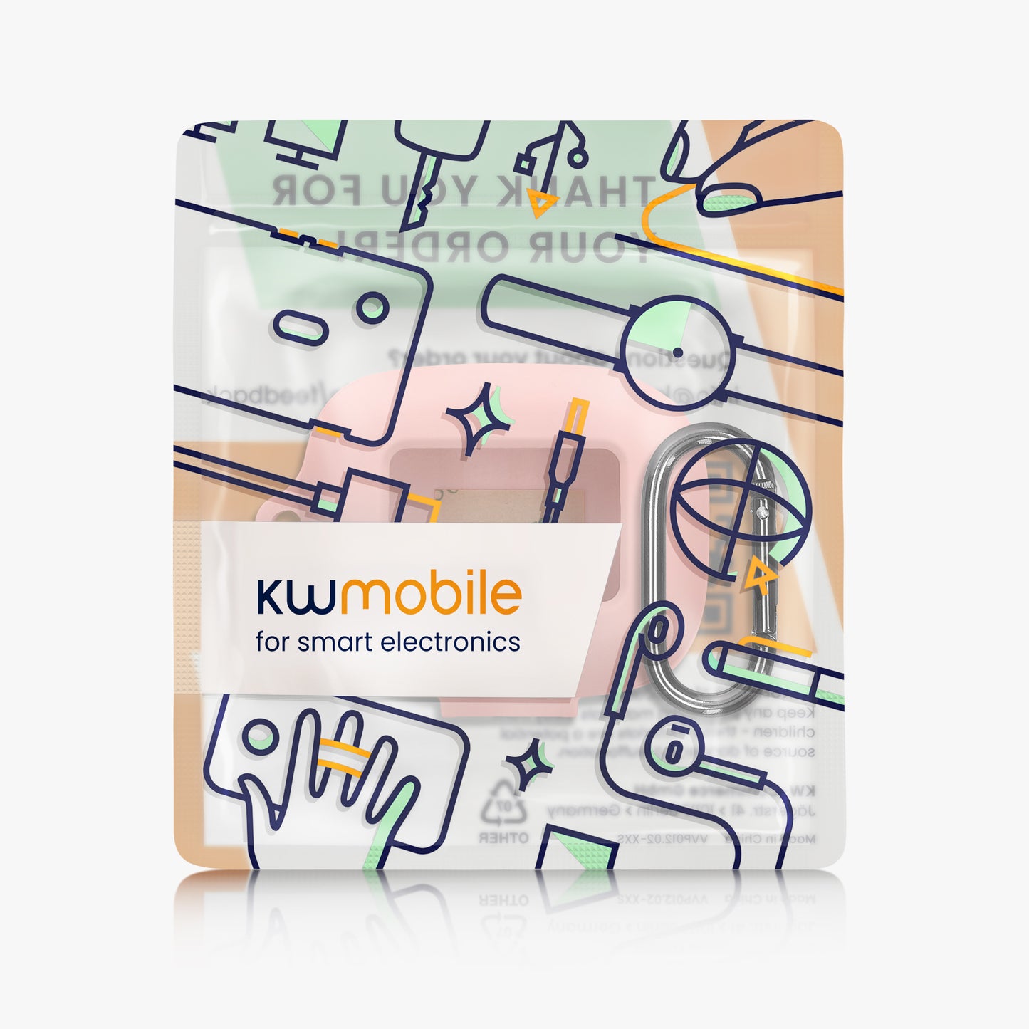 kwmobile Schutzhülle für JBL Live Buds 4 / Beam 4 / Flex 4 Hülle - TPU Silikon Case für Kopfhörer Ladecase - stoßfestes Cover mit Karabiner - Altrosa Altrosa