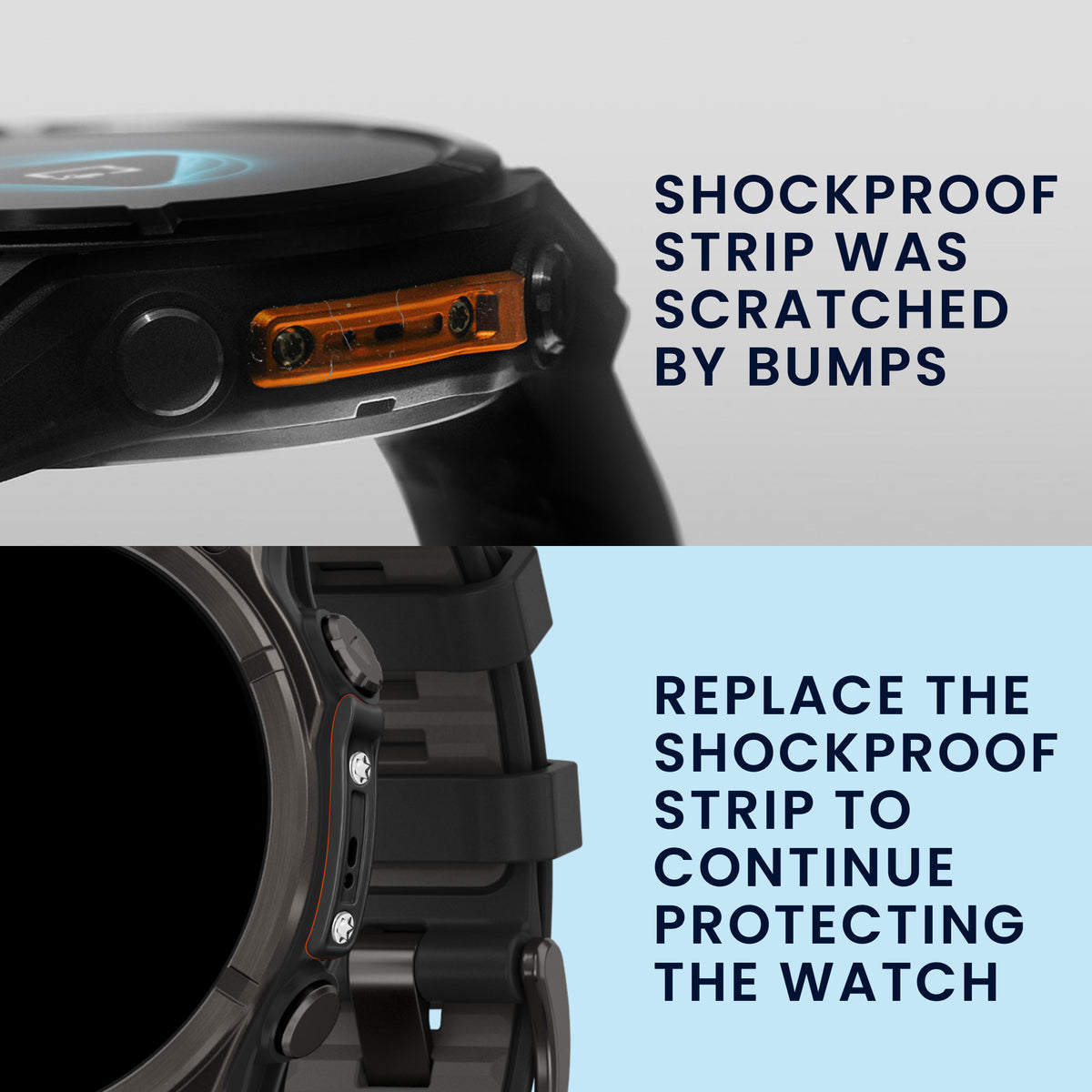 kwmobile Smartwatch Seiten-Bumper für Garmin Fenix 8 / Tactix 8 / Quatix 8 (47mm) Watch Side Bumper - Ersatz Stoßschutz für Uhrenrand aus Metall inkl. Schraubendreher - Orange Schwarz Orange