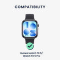 kwmobile Silikon Uhrenarmband für Huawei Watch Fit 5 / Watch Fit 5 Pro Armband - Ersatzarmband für Fitnesstracker - Wechselarmband Smartwatch - Schwarz Dunkelblau Schwarz