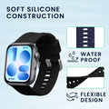 kwmobile Silikon Uhrenarmband für Huawei Watch Fit 5 / Watch Fit 5 Pro Armband - Ersatzarmband für Fitnesstracker - Wechselarmband Smartwatch - Schwarz Dunkelblau Schwarz