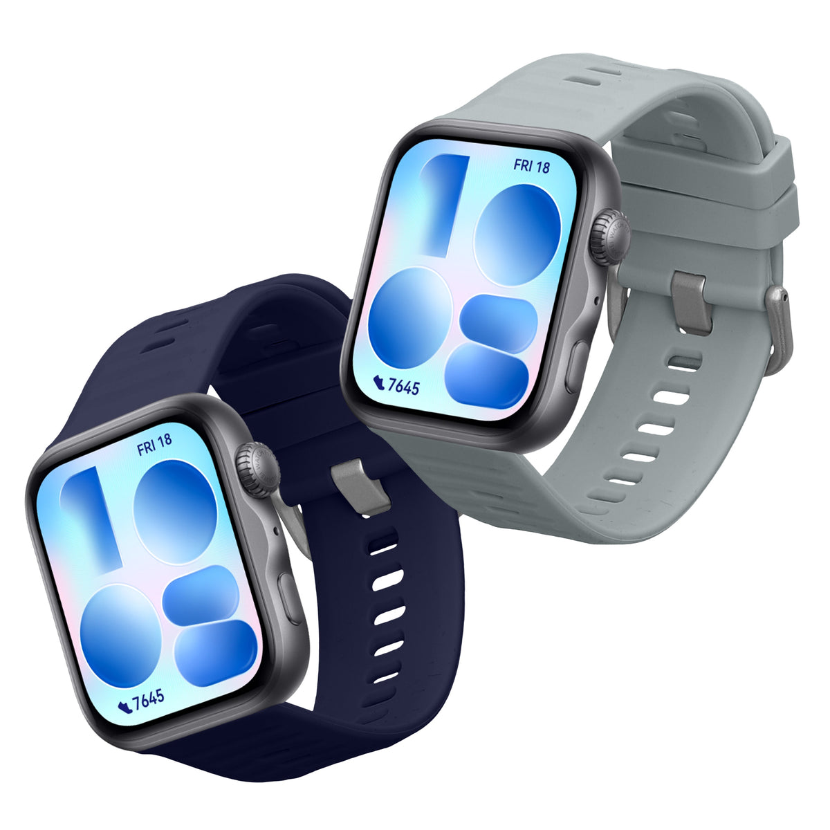 kwmobile Silikon Uhrenarmband für Huawei Watch Fit 5 / Watch Fit 5 Pro Armband - Ersatzarmband für Fitnesstracker - Wechselarmband Smartwatch - Blau Hellblau Blau
