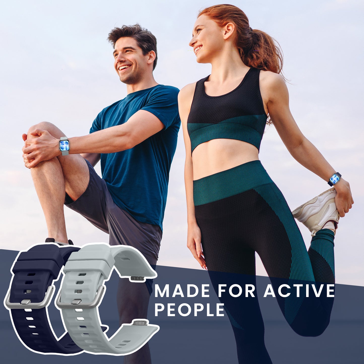 kwmobile Silikon Uhrenarmband für Huawei Watch Fit 5 / Watch Fit 5 Pro Armband - Ersatzarmband für Fitnesstracker - Wechselarmband Smartwatch - Blau Hellblau Blau