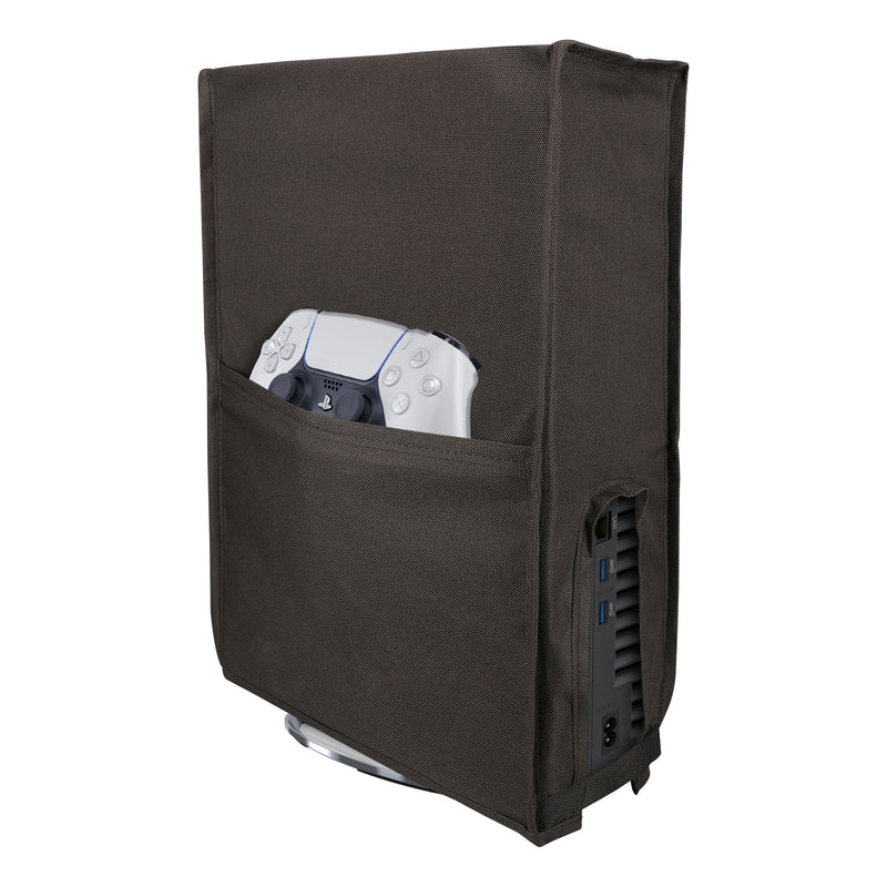 kwmobile Gaming Konsolen Cover für Sony Playstation 5 / PS5 Abdeckung - Konsolen Staubschutz aus Polyester - flexible Konsolenhülle mit Seitentaschen - Dunkelgrau Dunkelgrau