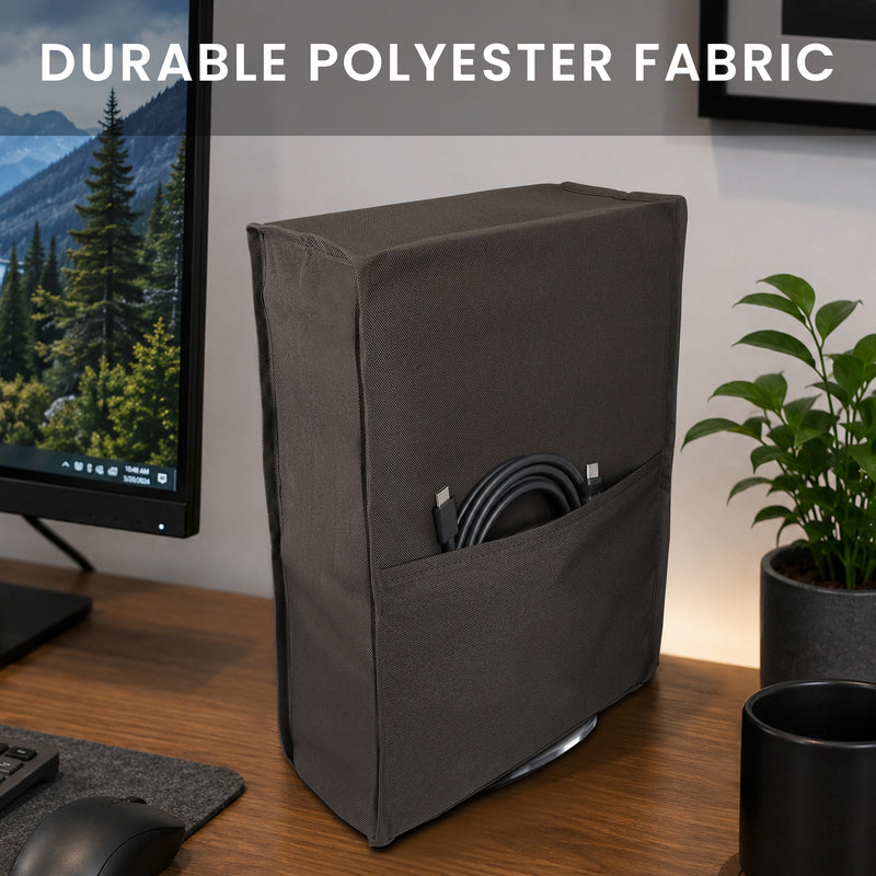 kwmobile Gaming Konsolen Cover für Sony Playstation 5 / PS5 Abdeckung - Konsolen Staubschutz aus Polyester - flexible Konsolenhülle mit Seitentaschen - Dunkelgrau Dunkelgrau